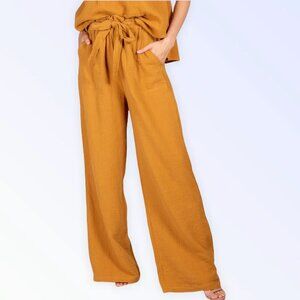 Gauze Waist Tie Pants